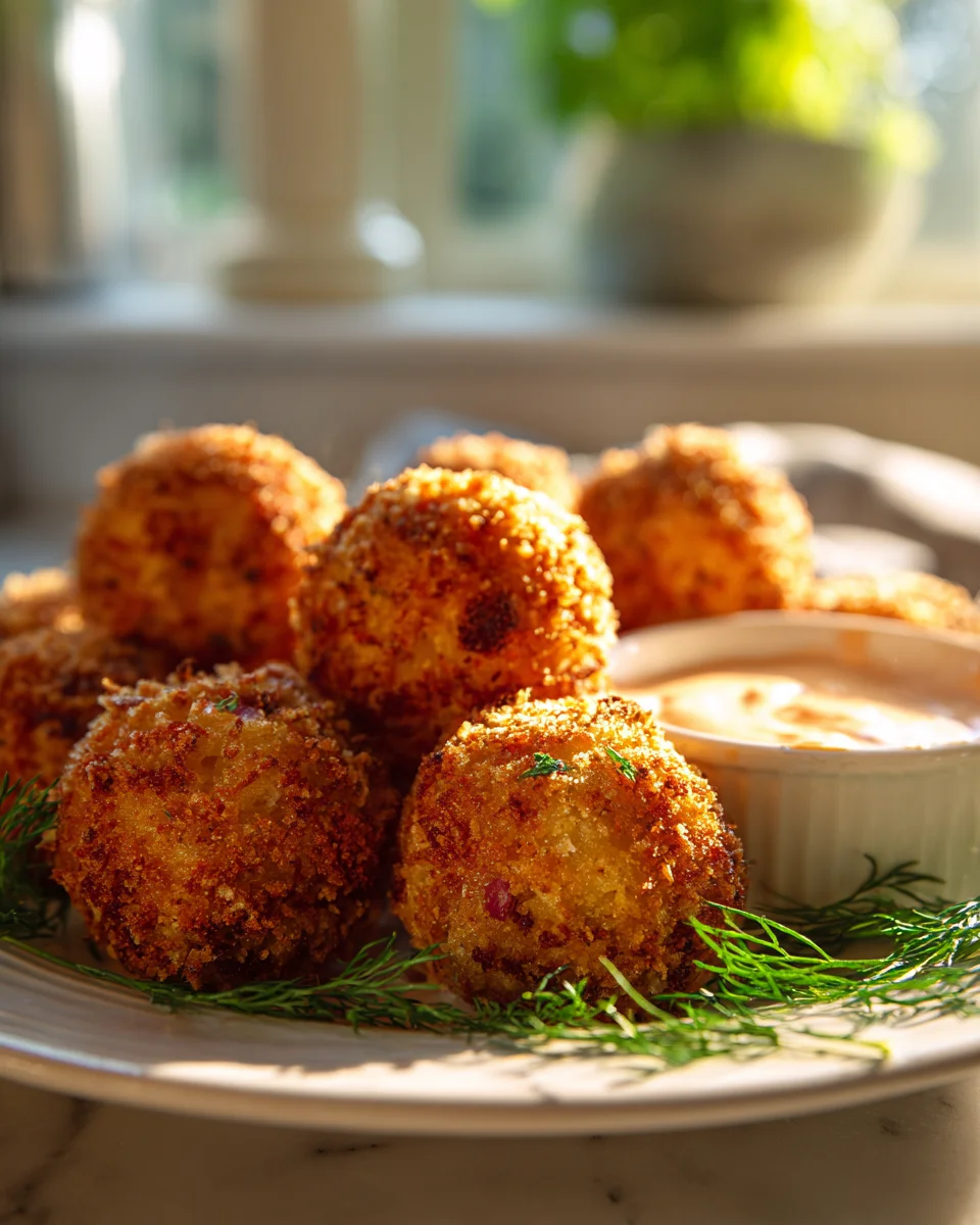 Leckere Reuben-Bällchen mit pikantem Thousand-Island-Dip