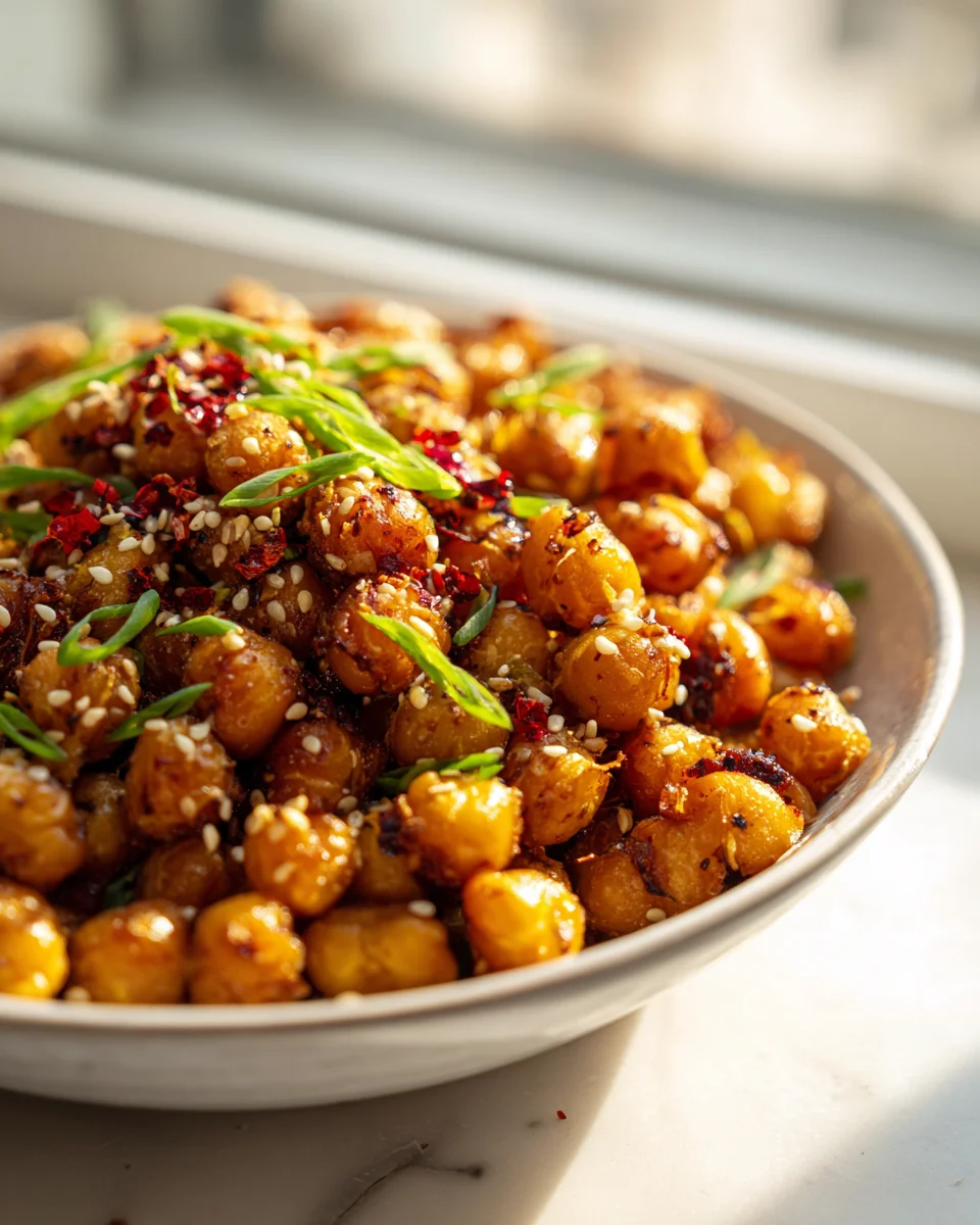 Knusprige Asiatische Röst Kichererbsen mit Sesam – Dein Snack!