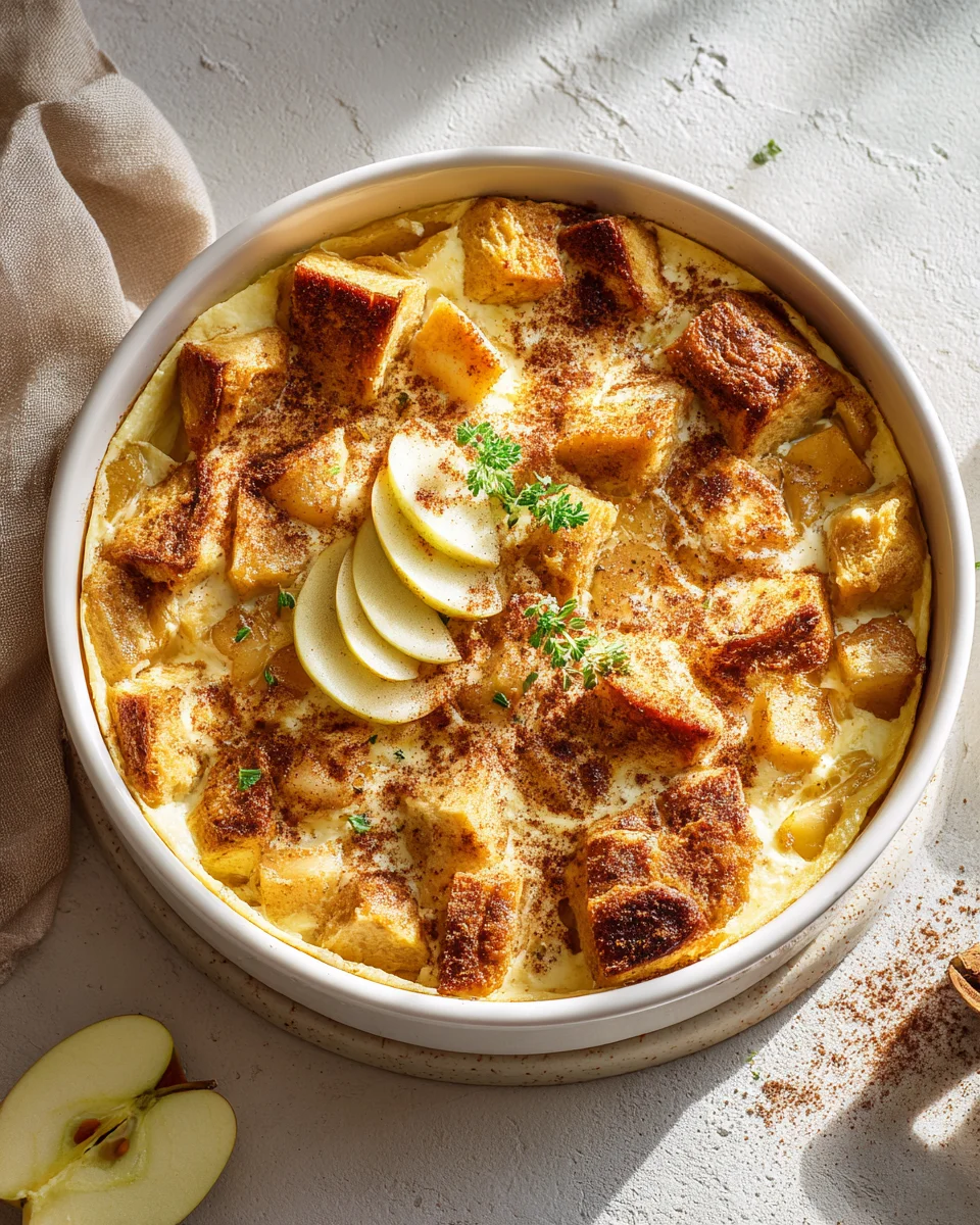 Apfelkuchen-Brotpudding aus der Pfanne: Süßer Genuss!