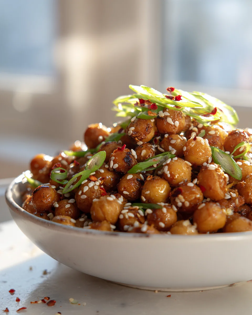 Knusprige Asiatische Röst Kichererbsen mit Sesam – Dein Snack!
