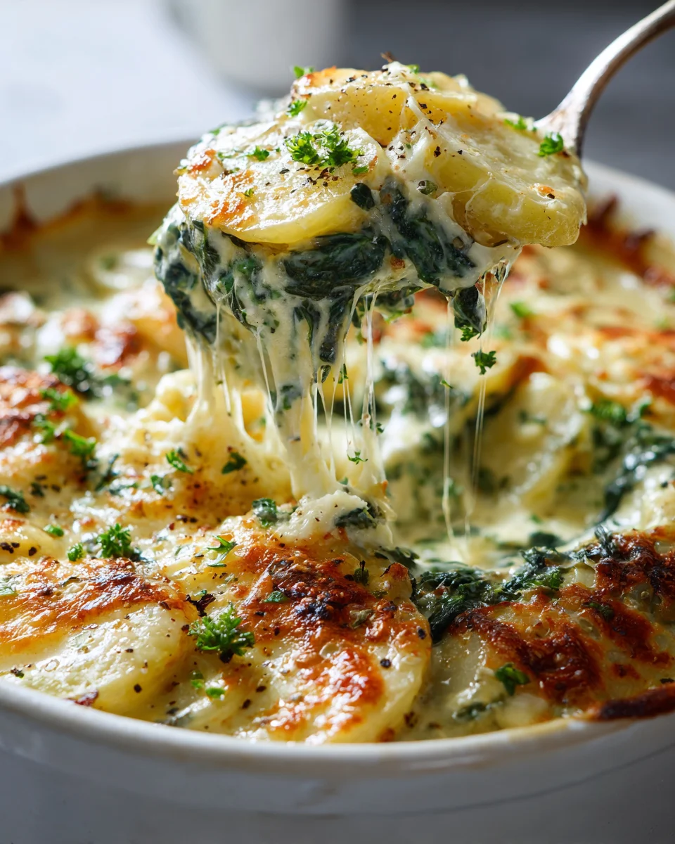 Käse-Knoblauch-Kartoffel-Spinat-Auflauf: Einfach & Lecker!