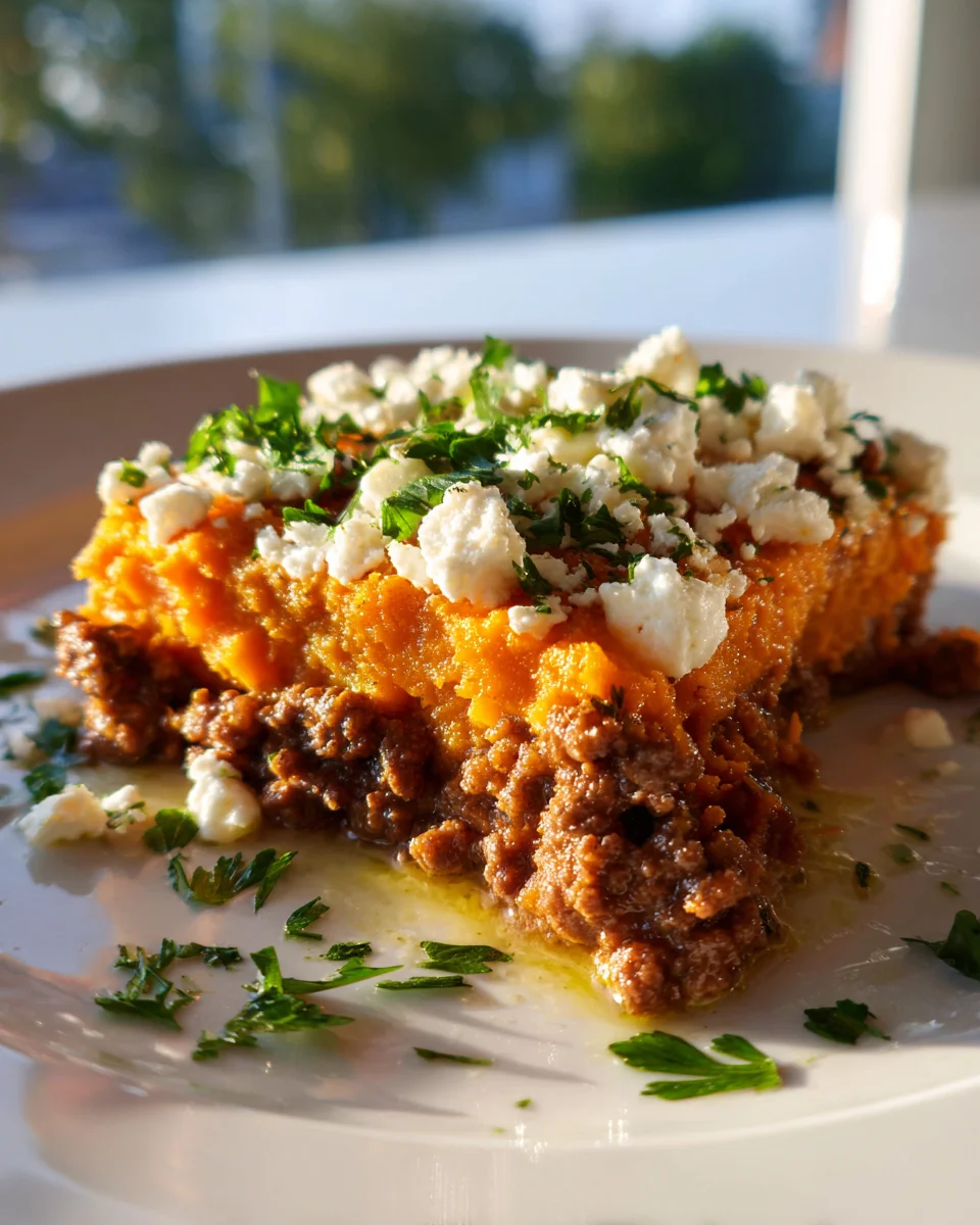 Süßkartoffel Hackfleisch Auflauf mit Feta – Herzhaft & Lecker!