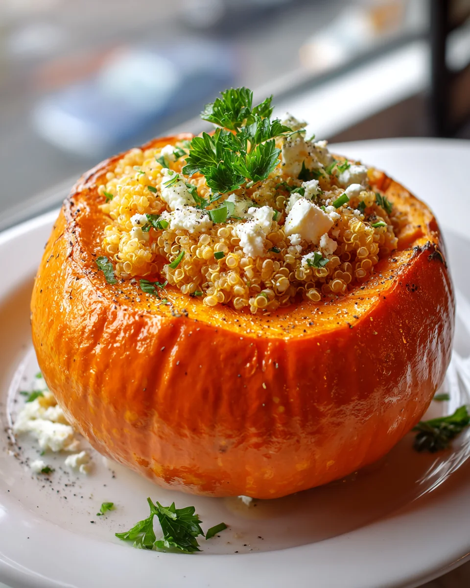 Gefüllter Hokkaido Kürbis mit Feta und Quinoa – Herbstgenuss!