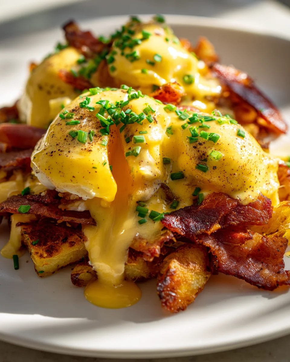 Ultimative Frühstücks Poutine mit Hollandaise Sauce Rezept