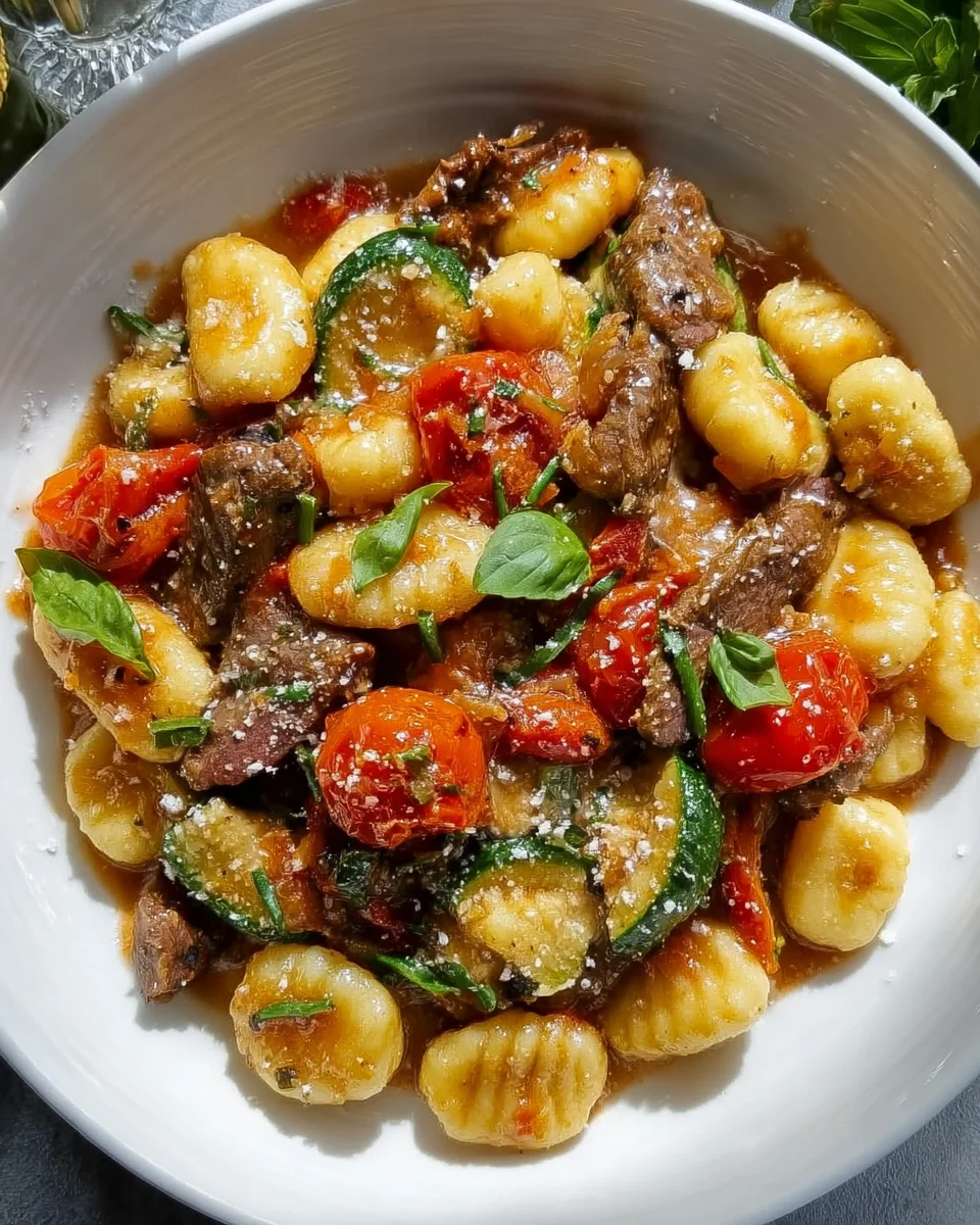 Gnocchi mit Rinderfilet und Kirsch-Tomaten-Sauce rezept
