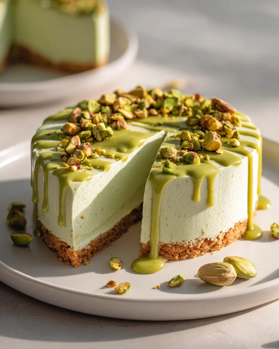 Pistazien-Käsekuchen ohne Backen: Schnell, cremig, unwiderstehlich!