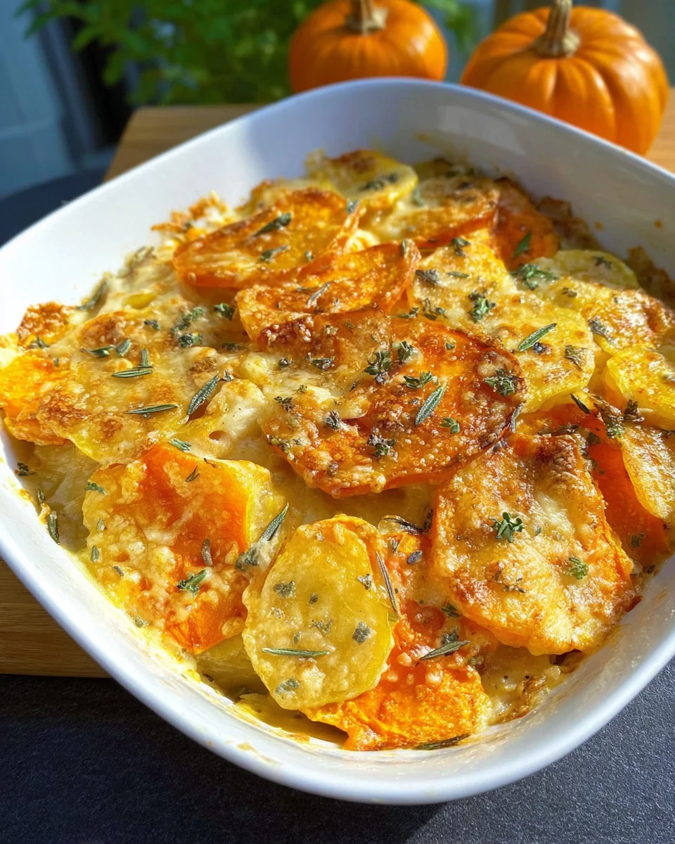 Kürbis-Kartoffel-Gratin: Cremig, würzig, einfach lecker!