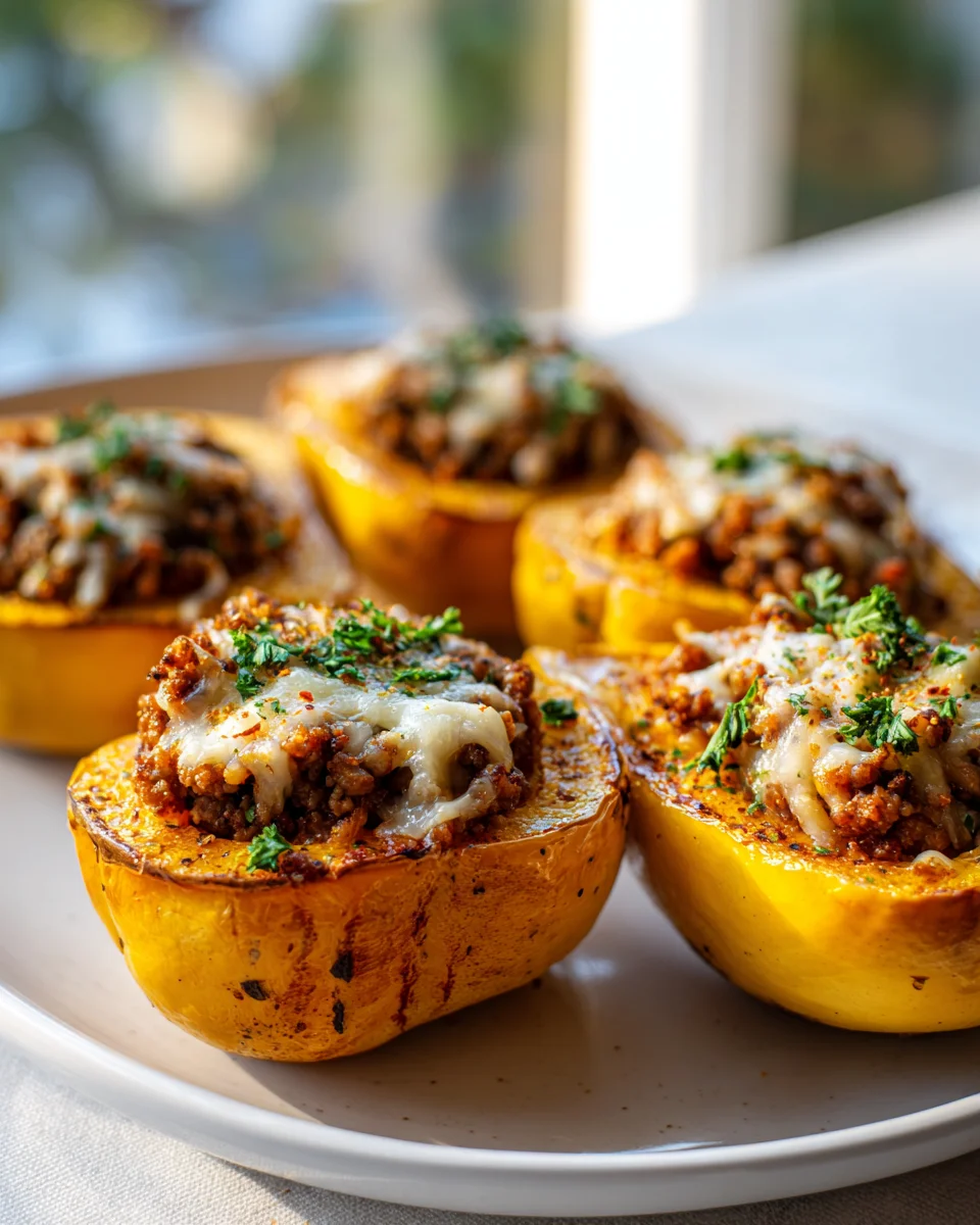 Mini Butternusskürbisse: Herzhaft gefüllt mit Hackfleisch & Käse