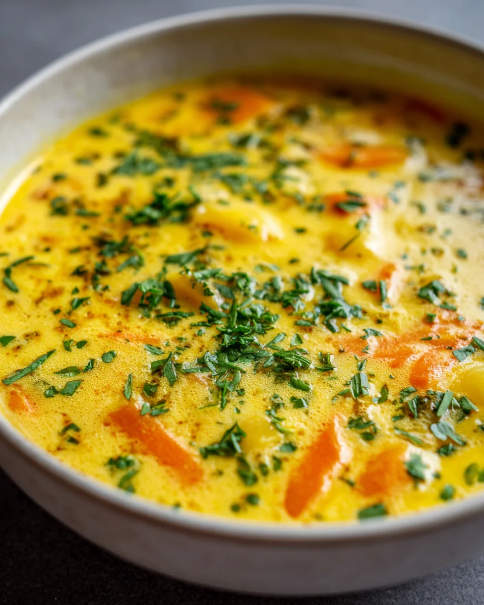 Einfach herzhafte Kürbissuppe mit Karotten und Kartoffeln