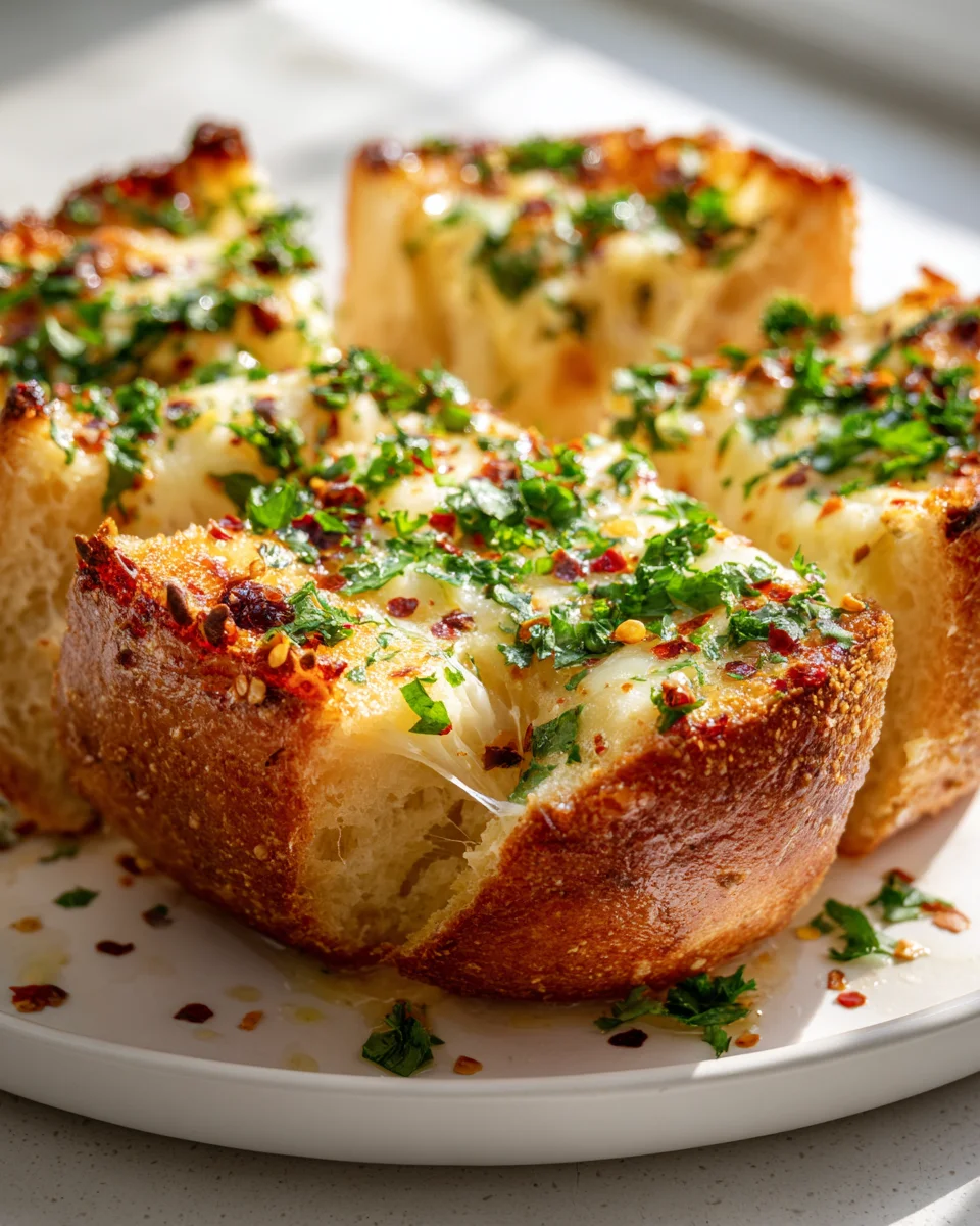 Cremiges Smoked Mozzarella Knoblauchbrot – Genuss pur