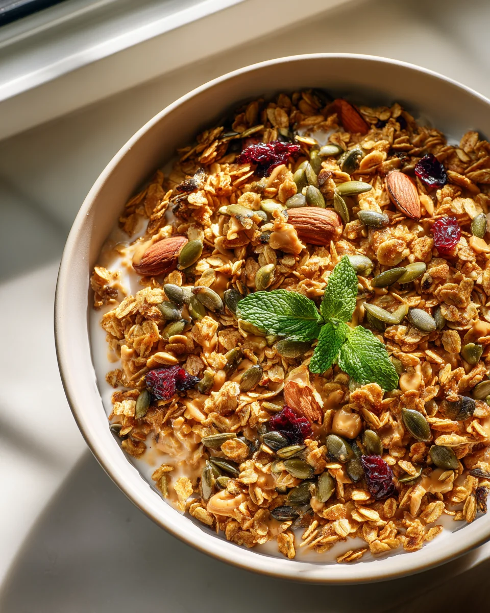 Protein Granola: Erdnussbutter & Samen für deinen Power-Tag