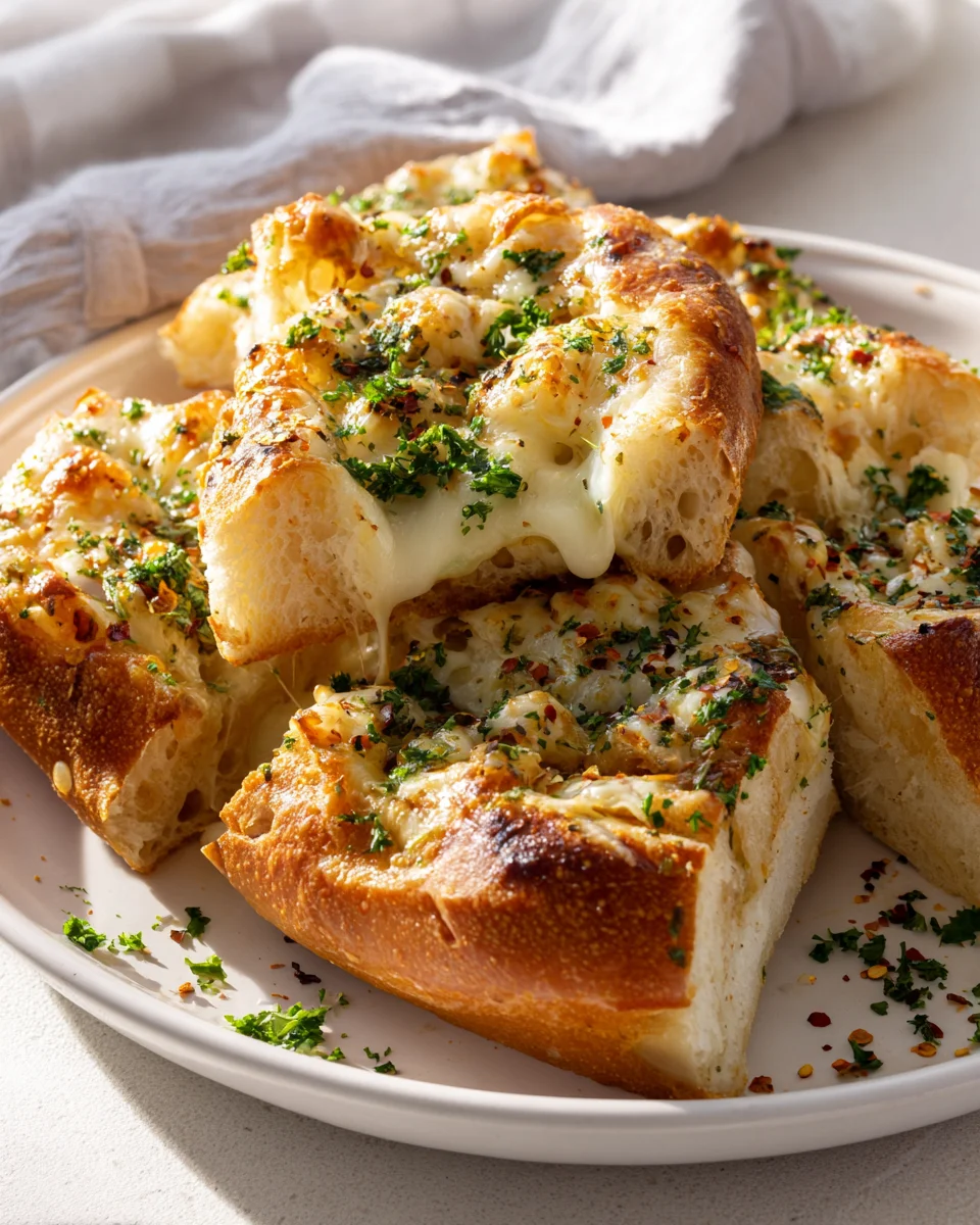 Cremiges Smoked Mozzarella Knoblauchbrot – Genuss pur