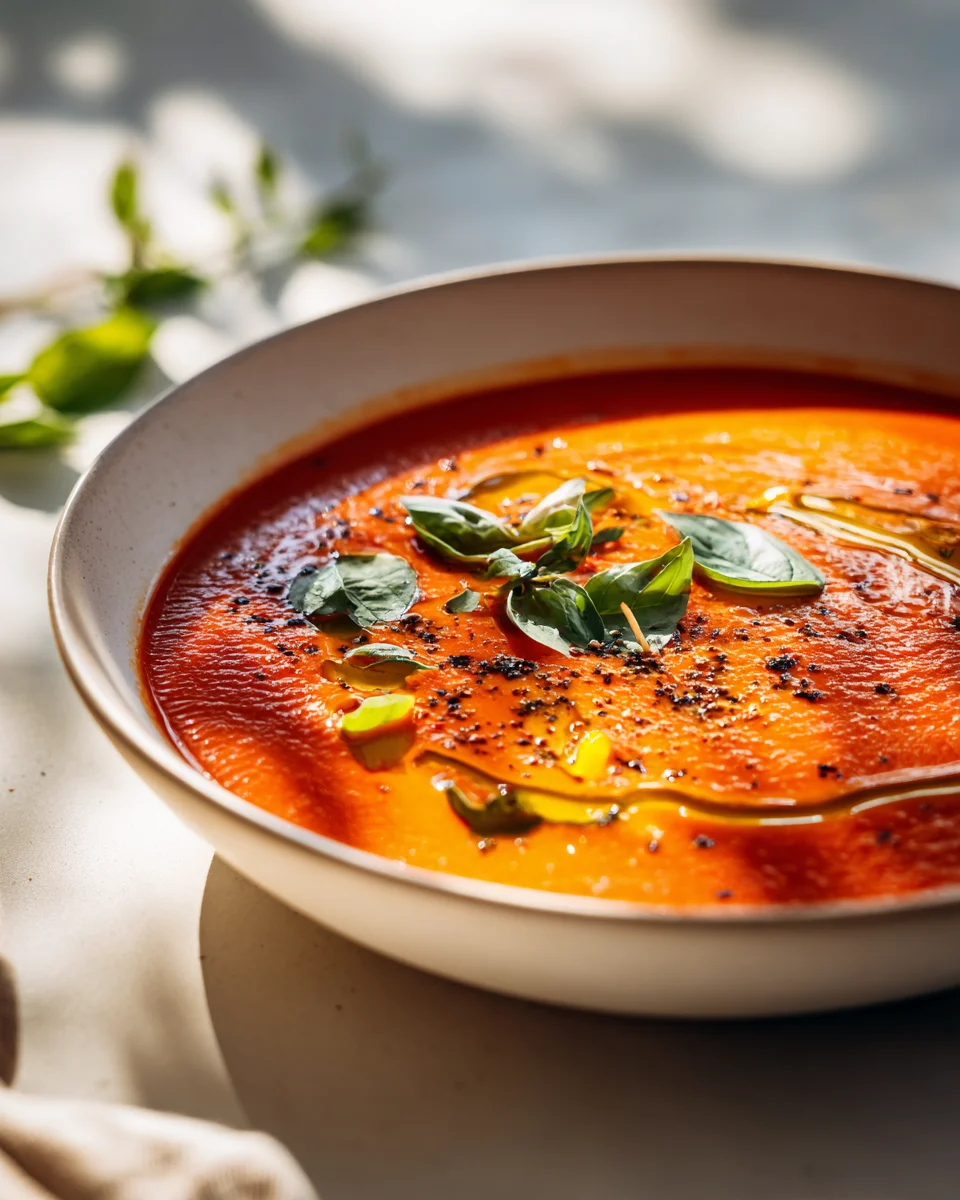 Cremige Geröstete Tomaten-Knoblauch-Paprika Suppe – Dein Rezept