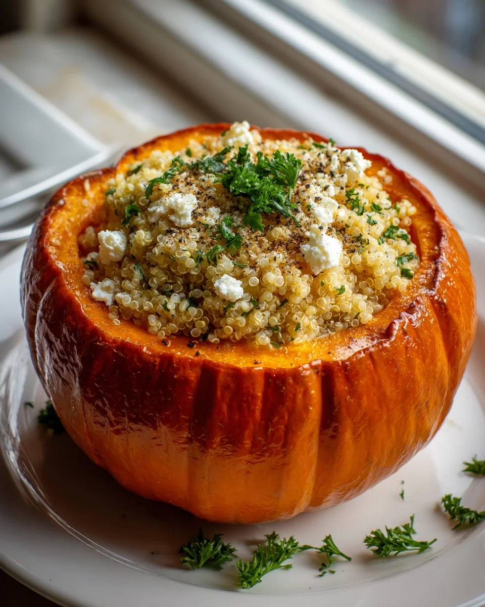 Gefüllter Hokkaido Kürbis mit Feta und Quinoa – Herbstgenuss!