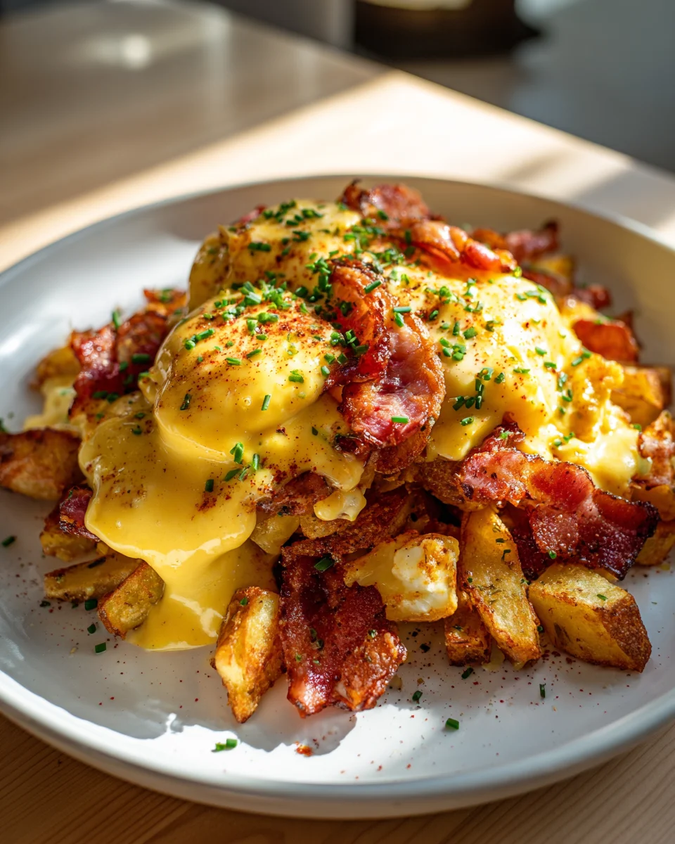 Ultimative Frühstücks Poutine mit Hollandaise Sauce Rezept