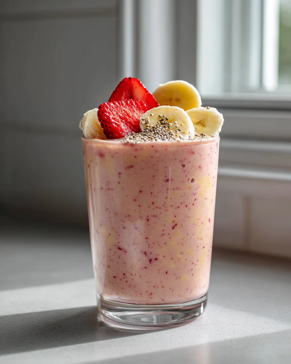Erdbeer Bananen Frühstücks Smoothie – Dein Start in den Tag!