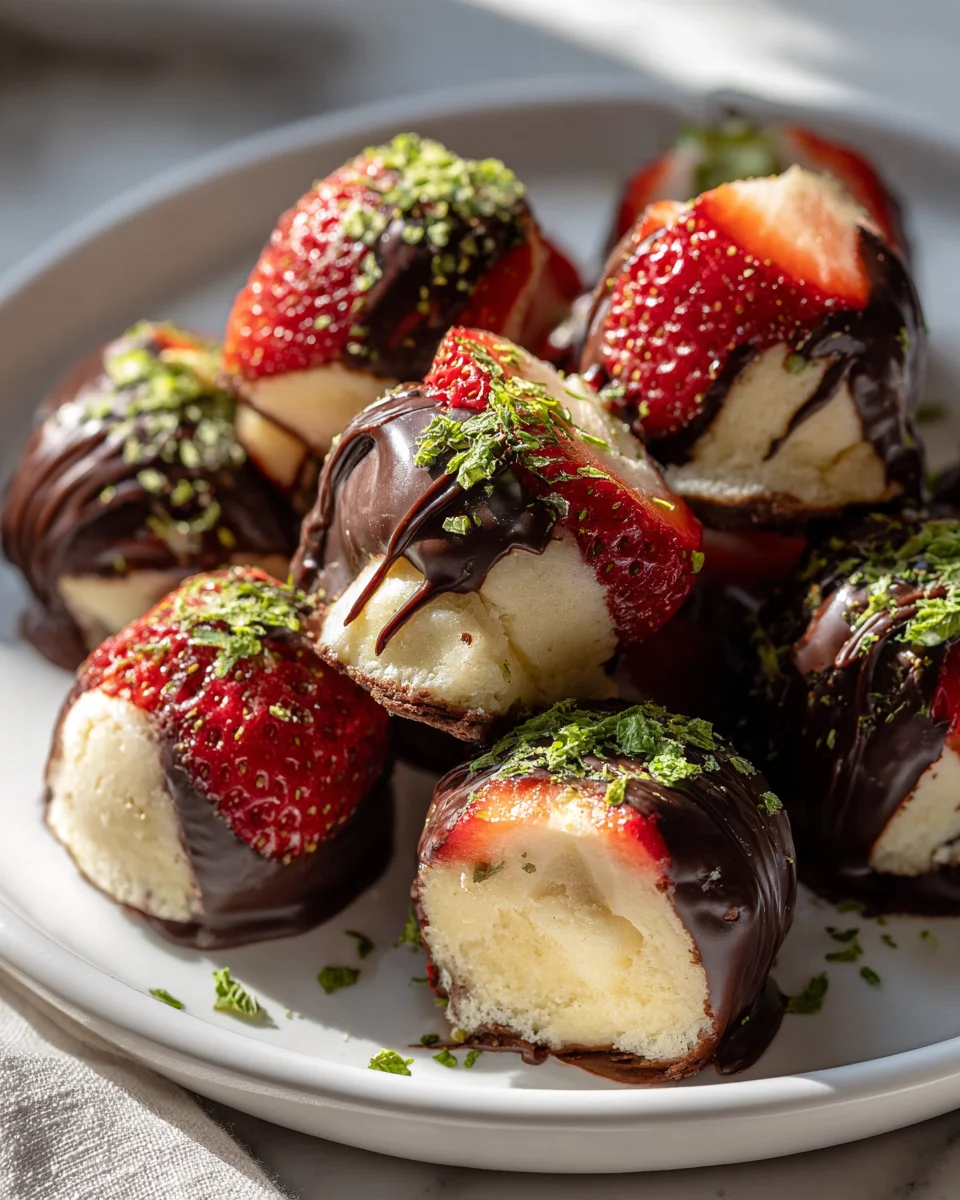 Schoko-Erdbeer Cheesecake Bites: Süße Häppchen zum Verlieben