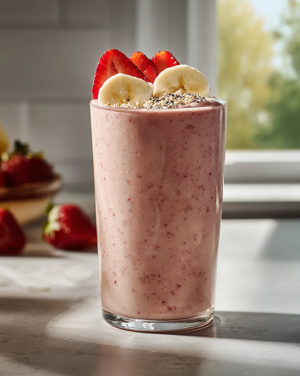 Erdbeer Bananen Frühstücks Smoothie – Dein Start in den Tag!
