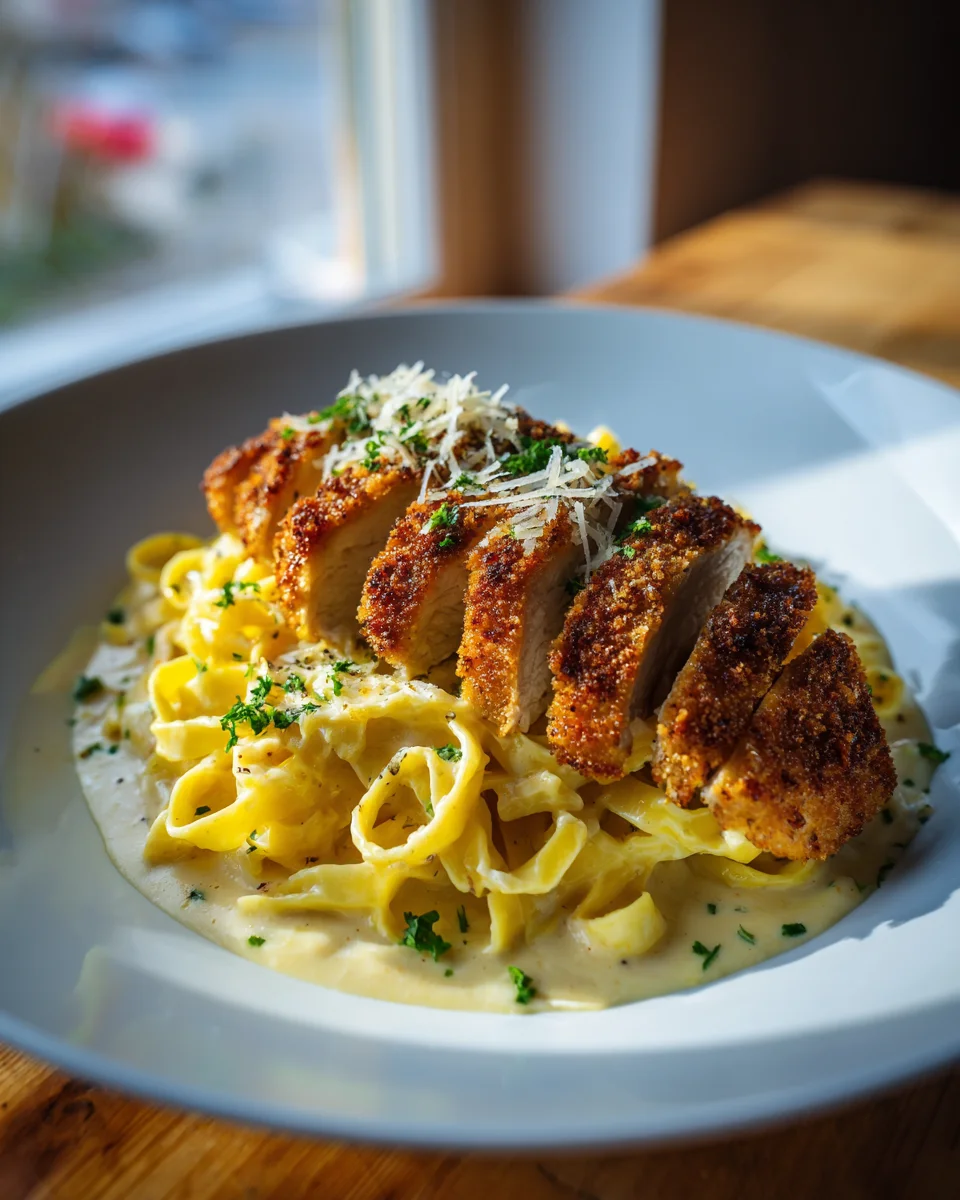 Knusprige Hähnchen Fettuccine Rezept – unwiderstehlich lecker!