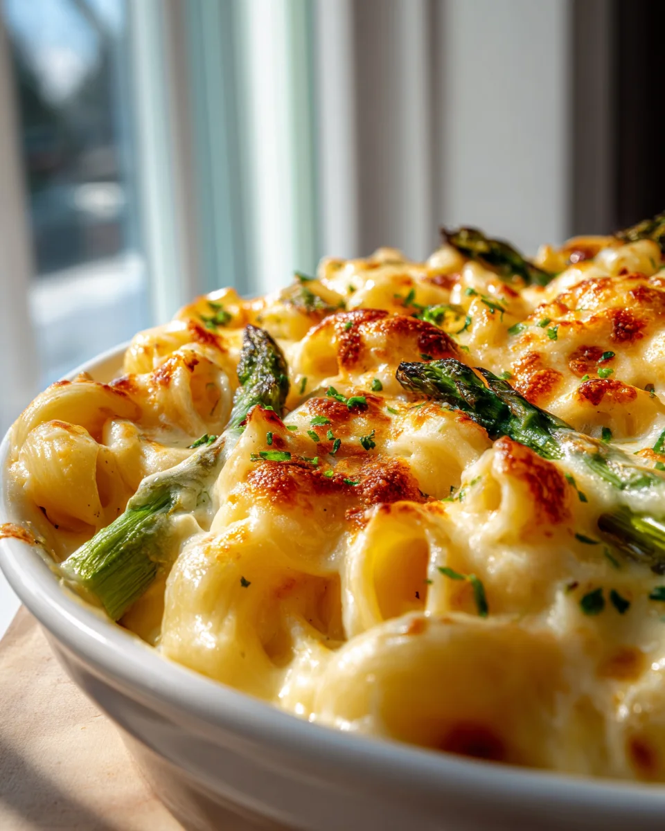 Überbackene Mac and Cheese mit Spargel – Leckeres verstecktes Gemüse!