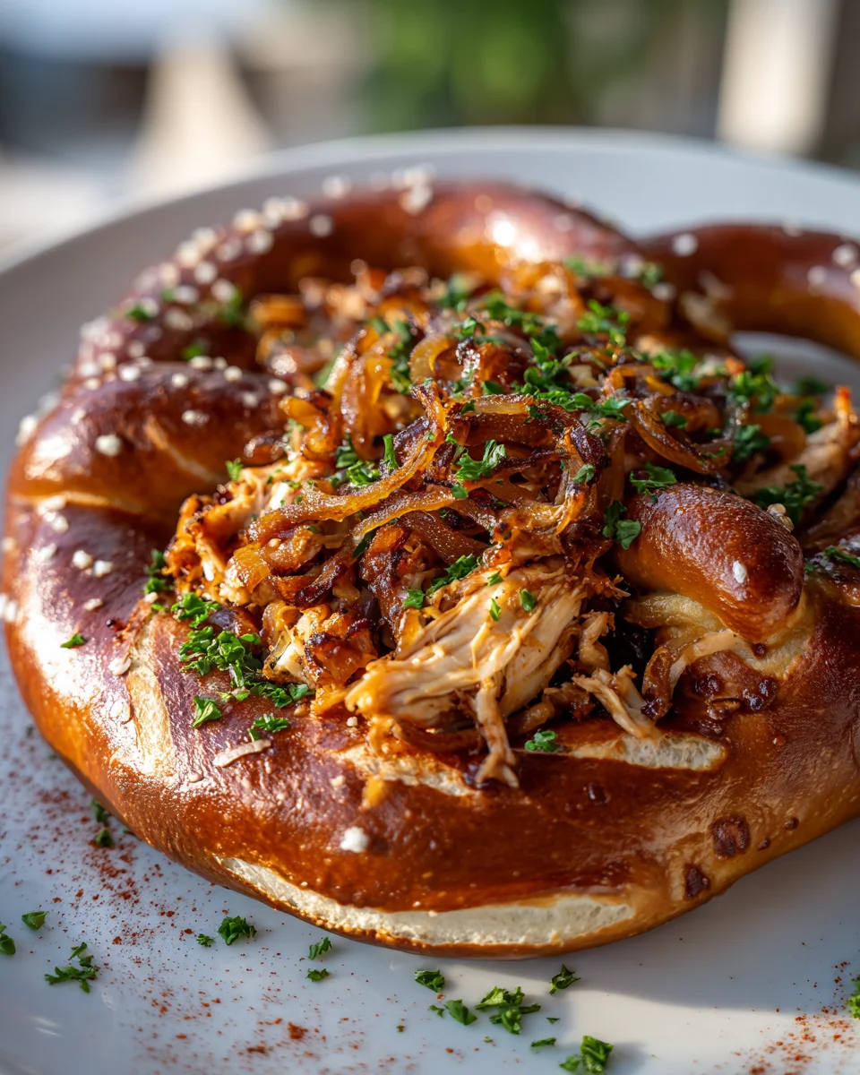 Bbq Chicken Brezeln mit Röstzwiebeln – Unwiderstehlich lecker!