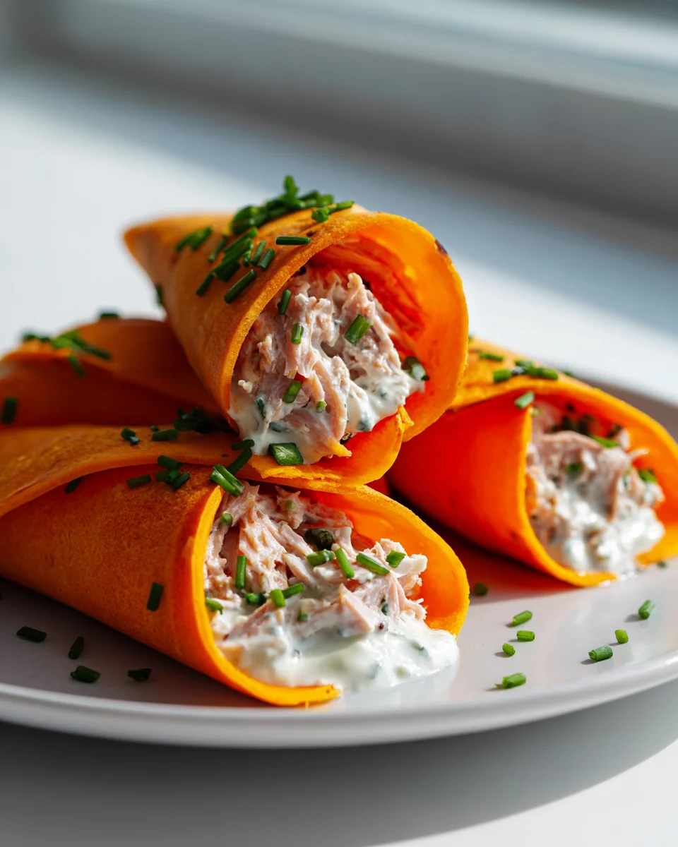 Karotten Wraps mit Thunfisch & Joghurtsauce – Einfach Lecker!