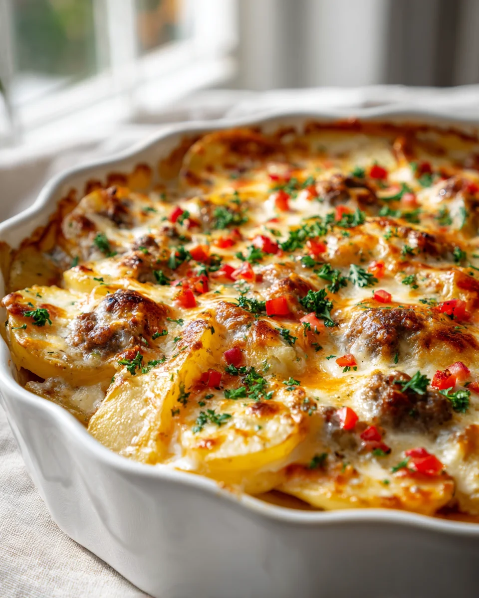 Mini Cheeseburger Auflauf: Herzhaft mit Kartoffeln & Käse