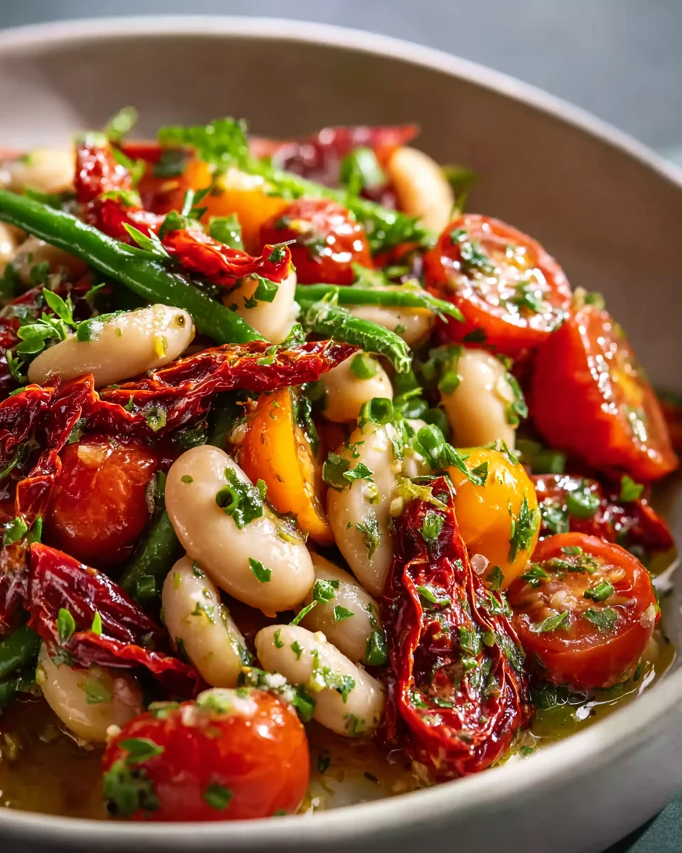 Marinierter Getrockneter Tomaten Bohnen Salat – gesund & lecker!