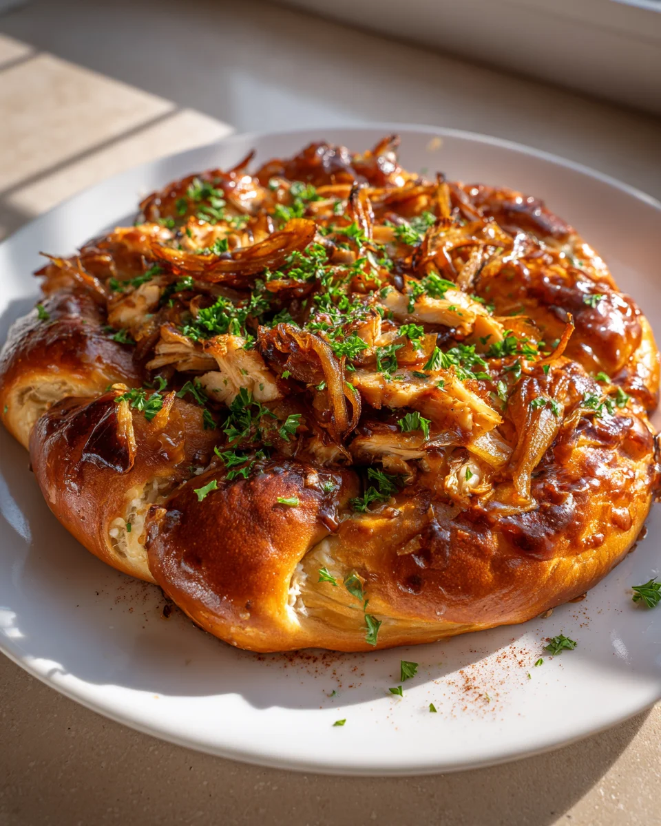 Bbq Chicken Brezeln mit Röstzwiebeln – Unwiderstehlich lecker!