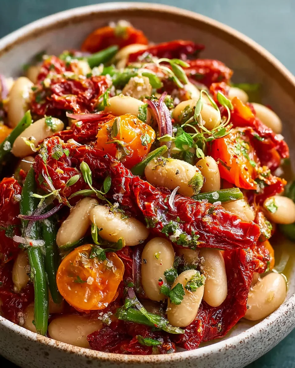 Marinierter Getrockneter Tomaten Bohnen Salat – gesund & lecker!