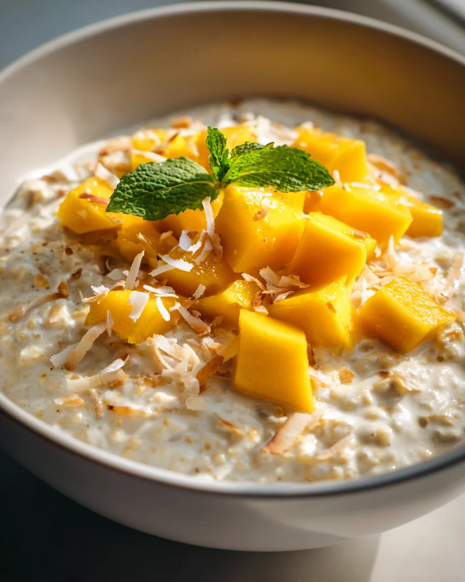 Exotische Mango Kokos Overnight Oats: Dein tropisches Frühstück!