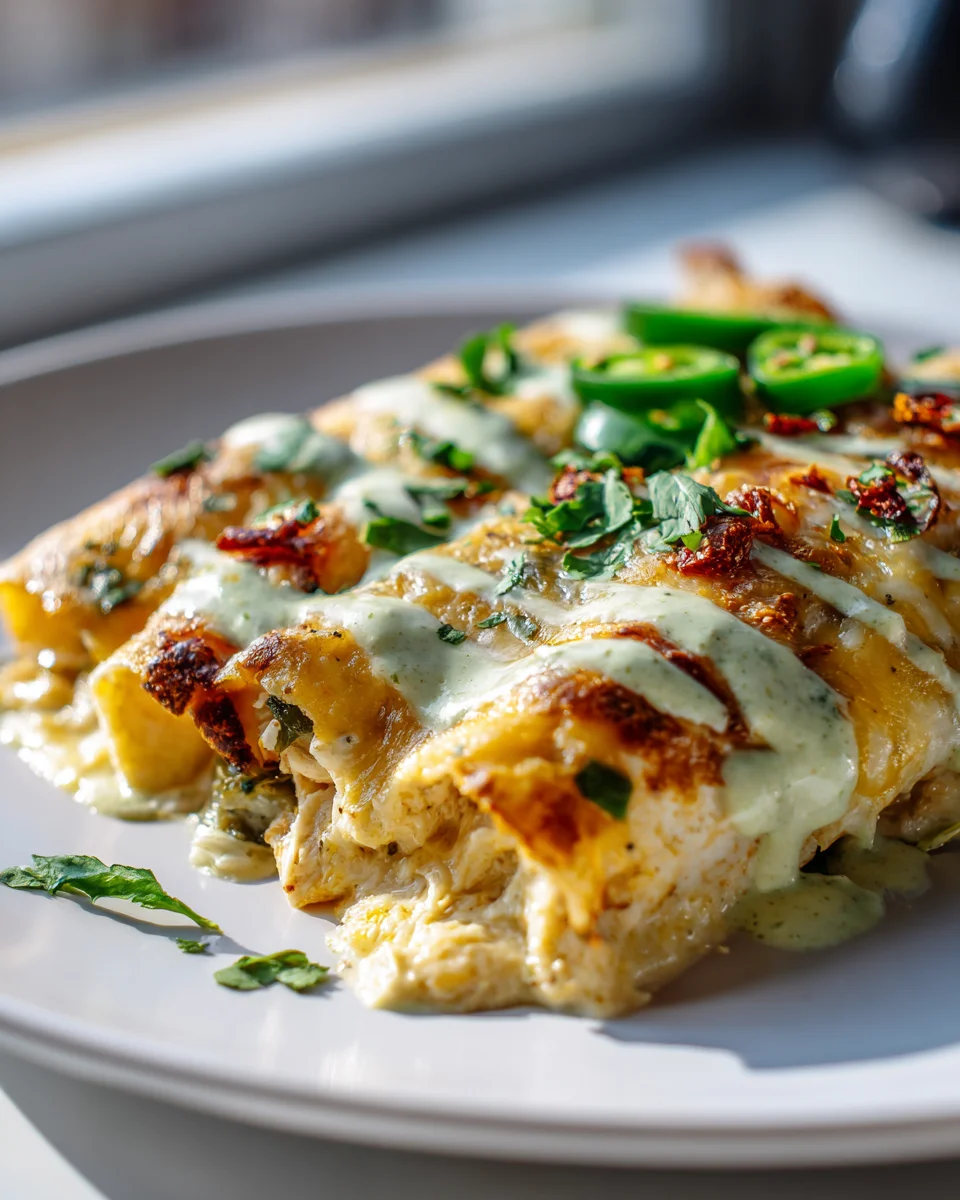 Slow Cooker Jalapeño Popper Cheesy Chicken Enchiladas Rezept