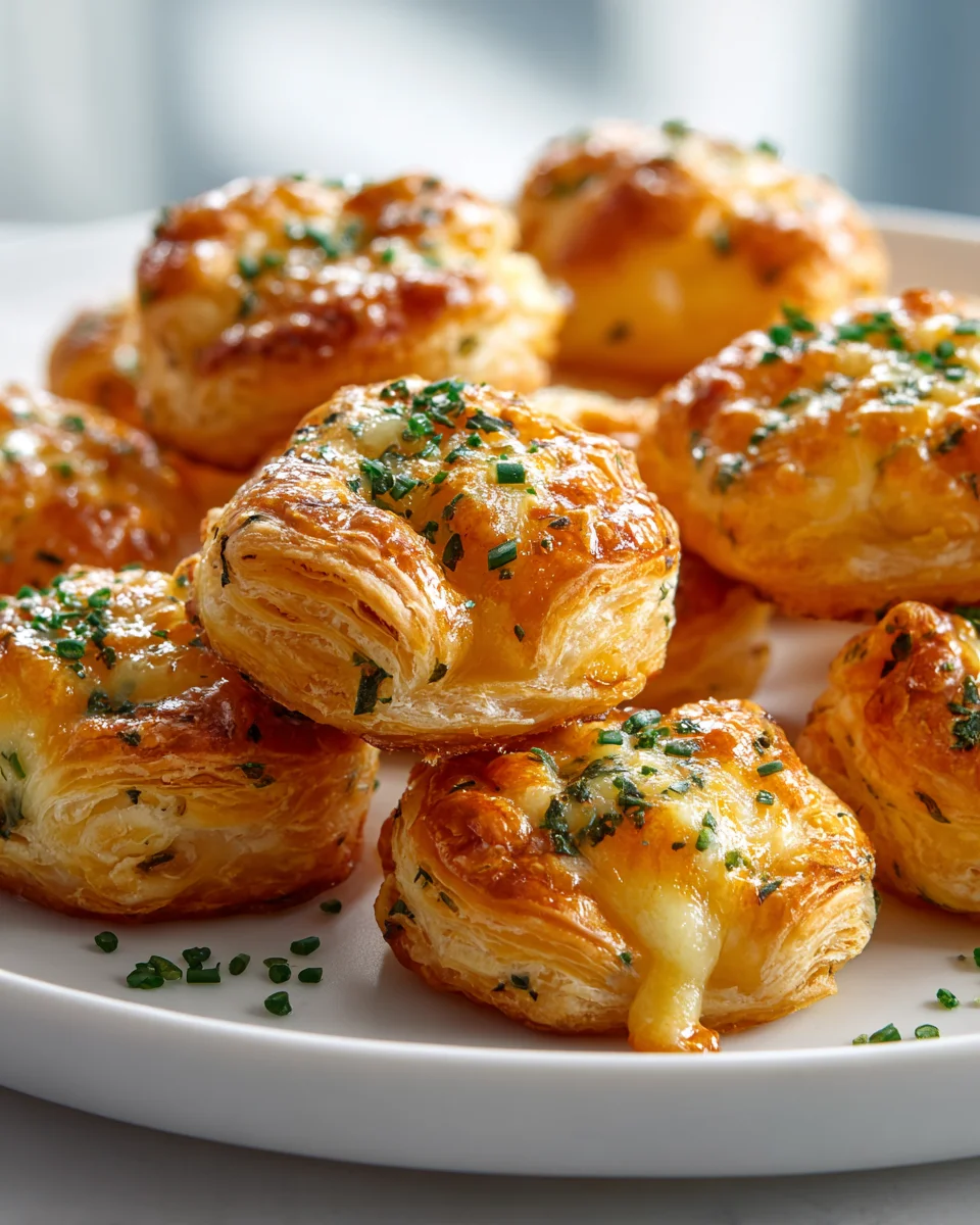 Mini Kräuter- und Käse-Blätterteig-Häppchen für Partys