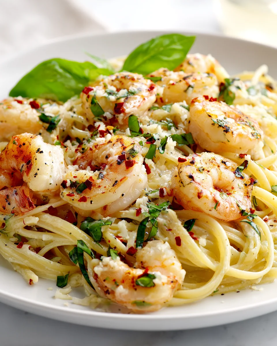 Slow Cooker Marry Me Shrimp Pasta mit frischen Kräutern