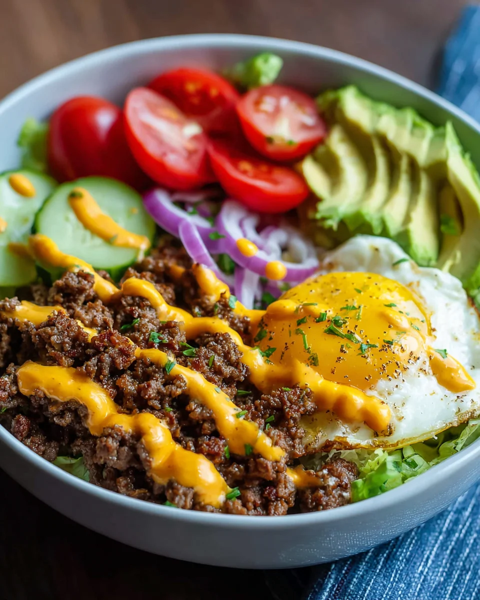 Savory Low-Carb Cheeseburger Bowls