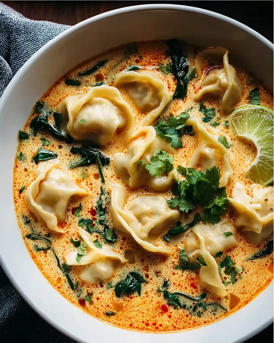 Irresistible Creamy Thai Beef Dumpling Soup